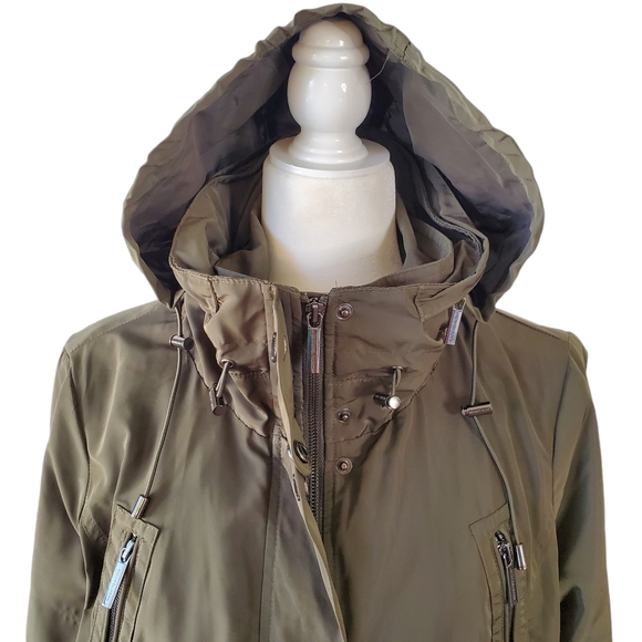 Michael Kors Anorak Rain Coat Women Large Trench Hood Utility‎ Gorpcore - Picture 6 of 16